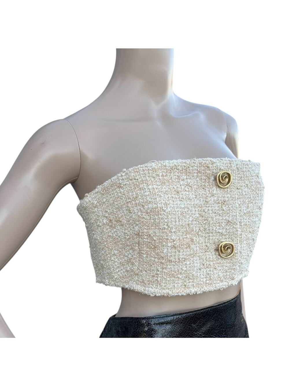 NWOT St. John Boucle Strapless Crop Tube Top Size L